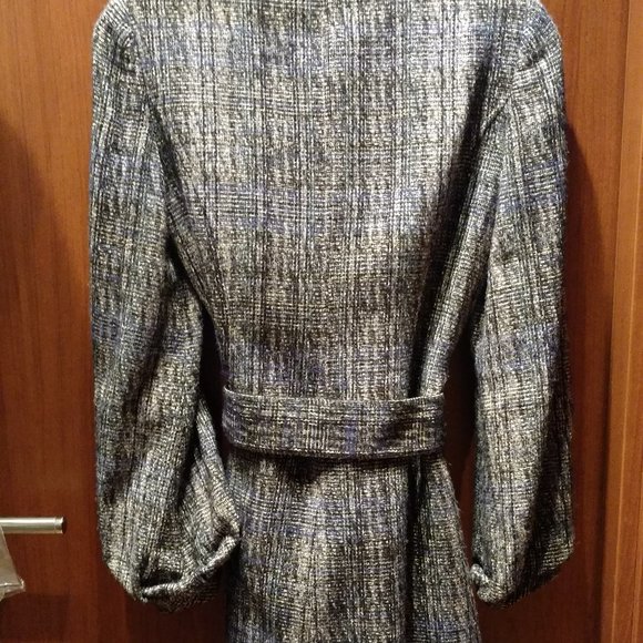 HILTON HOLLIS Button Front Tweed Coat Blazer 0 - Picture 4 of 8